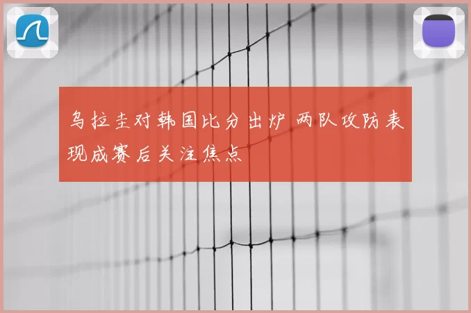 乌拉圭对韩国比分出炉 两队攻防表现成赛后关注焦点